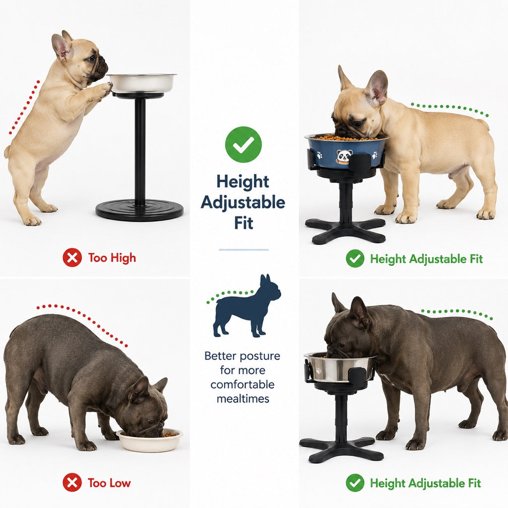 Adjustable Height & Tilt Elevated Dog Bowl (Slow-Feed Insert) – view 9