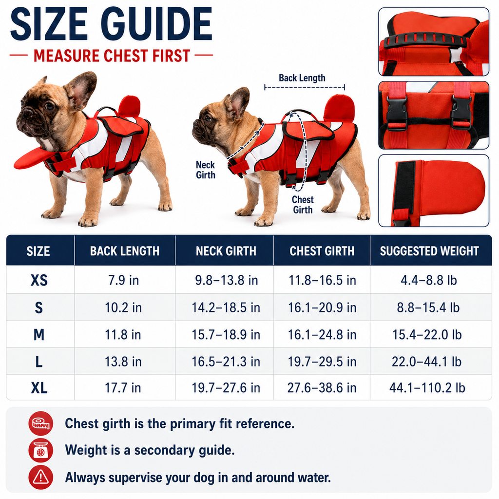 Adjustable Padded Chin Float Dog Life Jacket (Small Breeds) – view 9