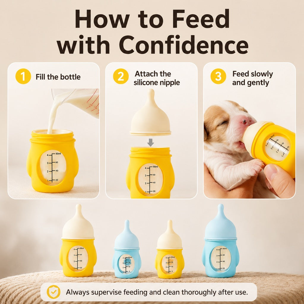 Anti-Choke Soft Silicone Nursing Bottle (For Newborn Puppies & Kittens) – view 14