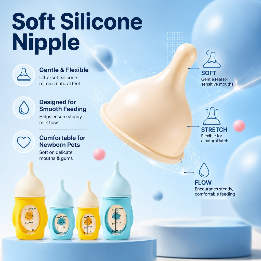Anti-Choke Soft Silicone Nursing Bottle (For Newborn Puppies & Kittens) – view 12