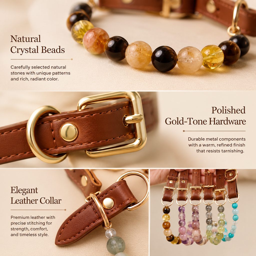 Astrology-Inspired Crystal-Beaded Adjustable Pet Collar – view 7