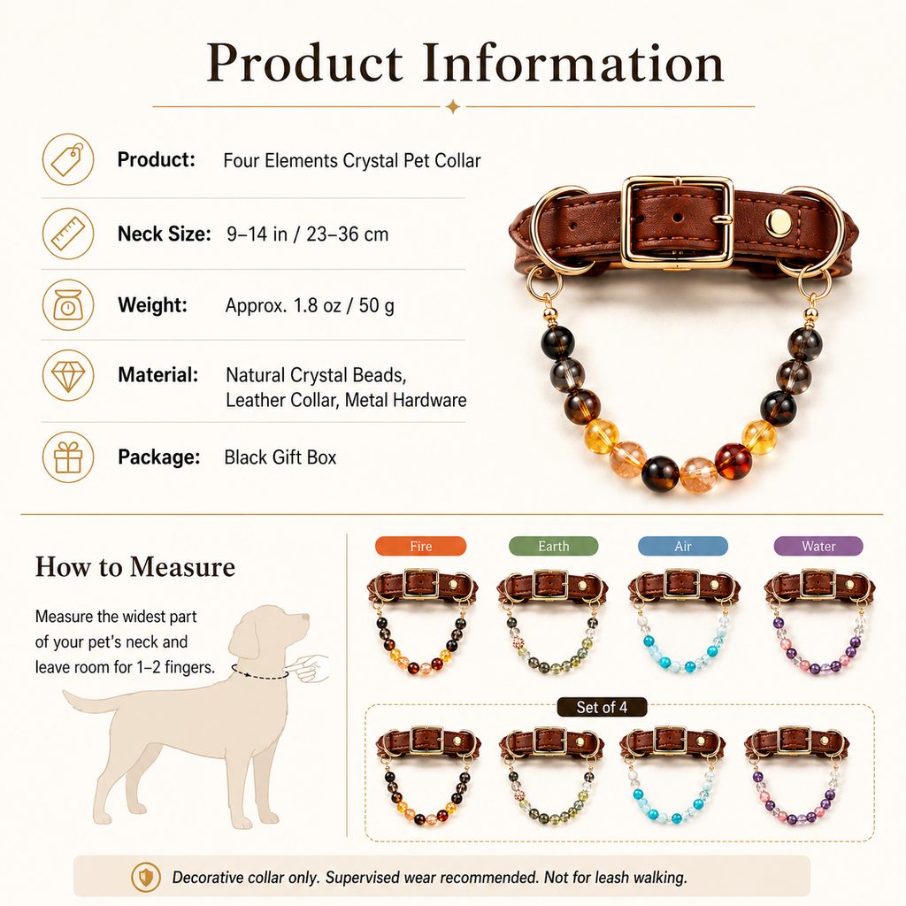 Astrology-Inspired Crystal-Beaded Adjustable Pet Collar – view 12