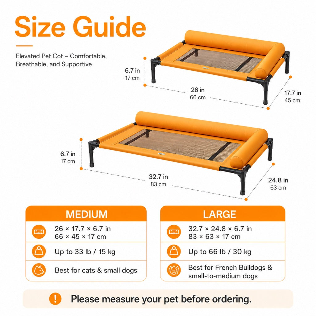 Breathable Mesh & Wipe-Clean Elevated Dog Cot – view 13