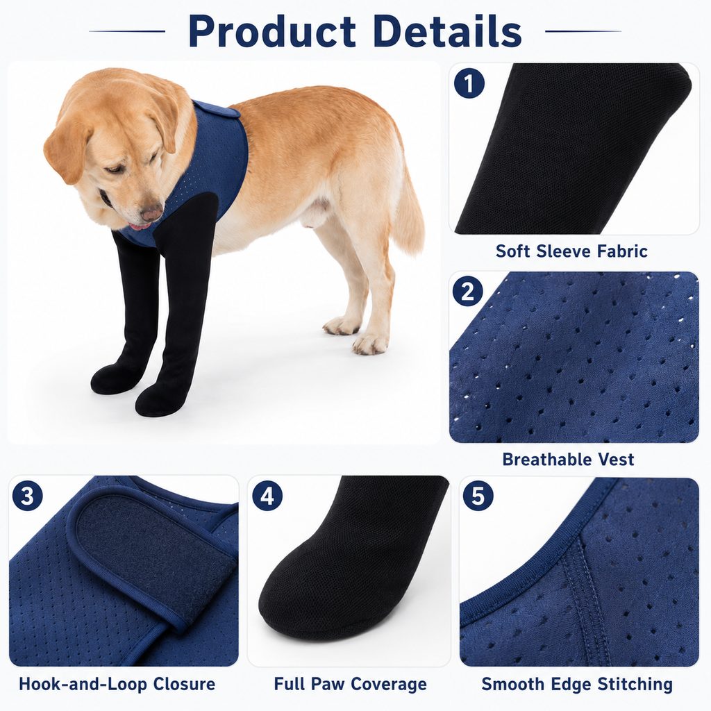 Cone-Free Breathable Dual Front-Leg Recovery Sleeves (Pair) – view 9