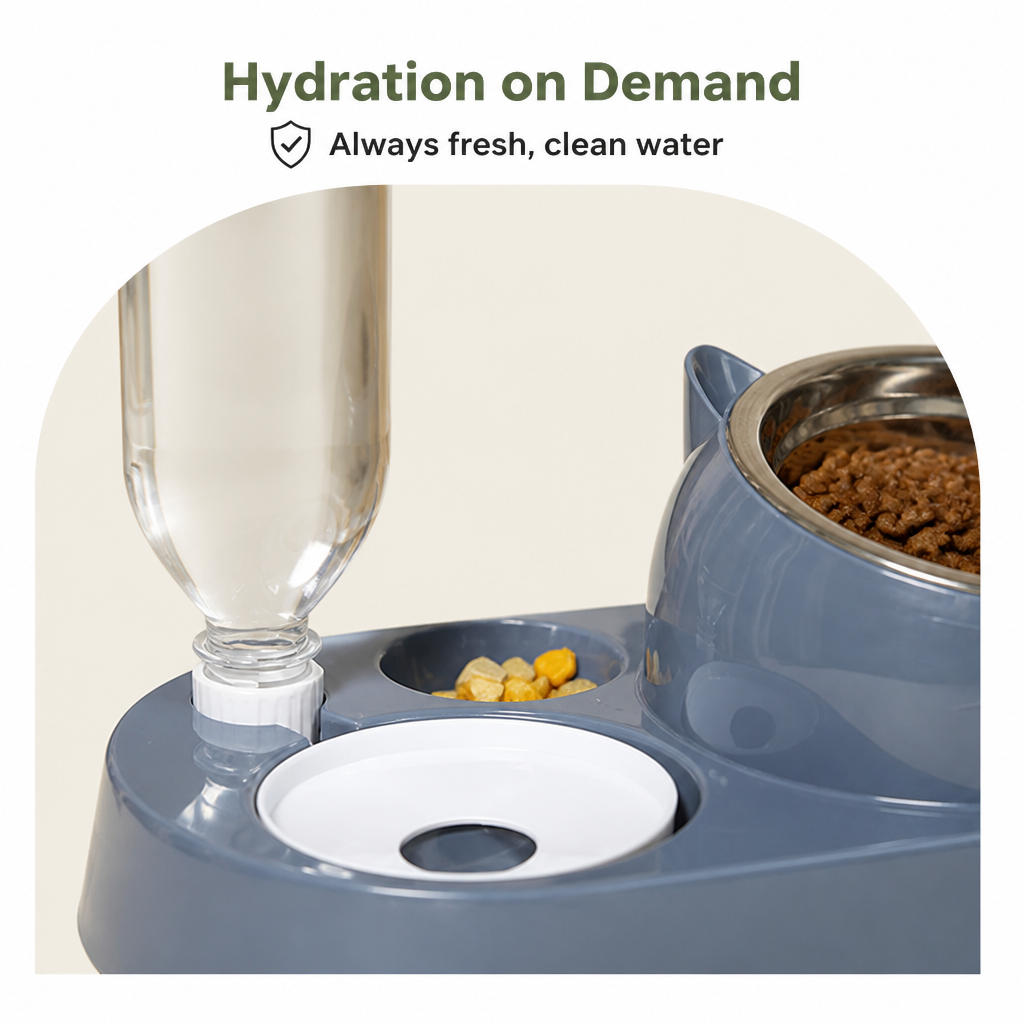 Petmarlow 2-in-1 Feeder & Waterer Pet Bowl (Partitioned Tank) – view 9