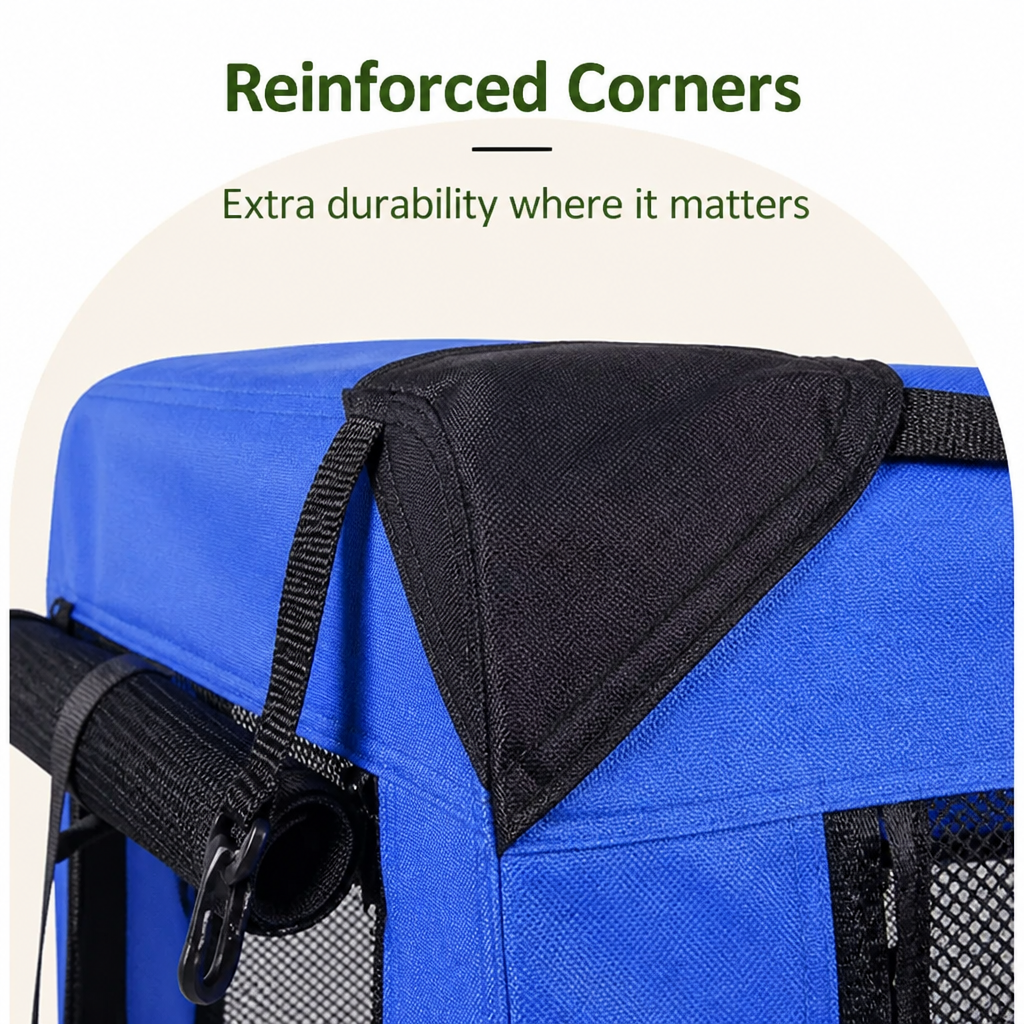 Petmarlow 3-Door Foldable Soft-Sided Travel Carrier (Removable Mat) – view 7