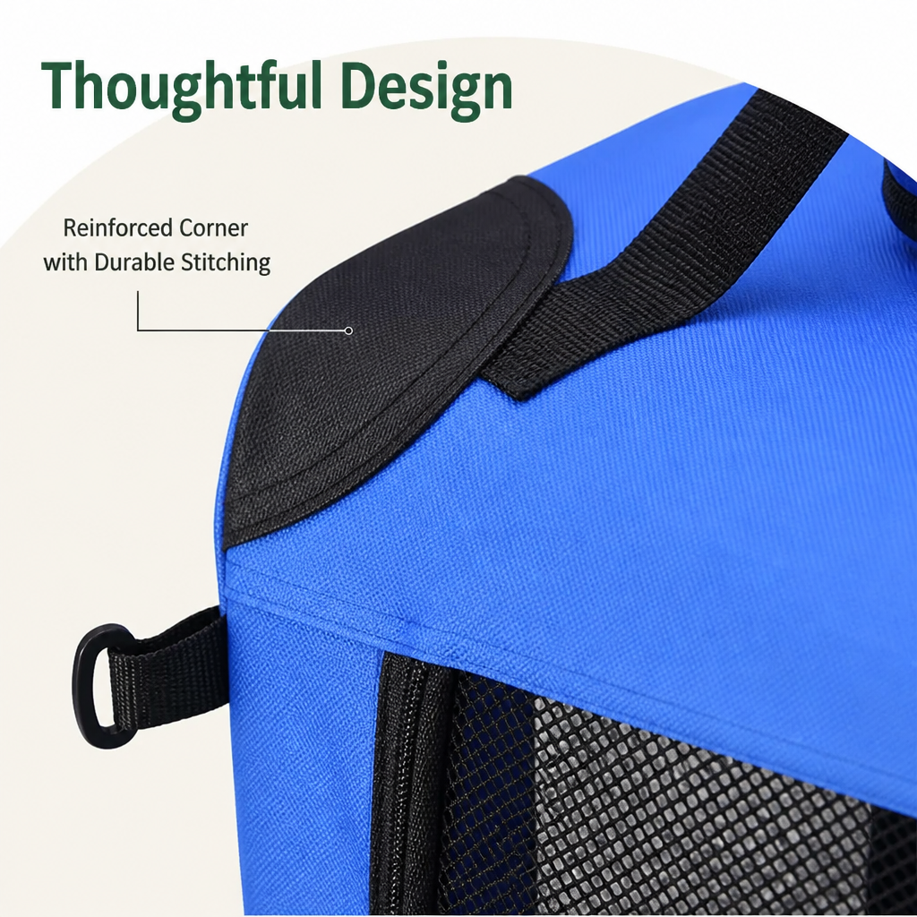 Petmarlow 3-Door Foldable Soft-Sided Travel Carrier (Removable Mat) – view 8