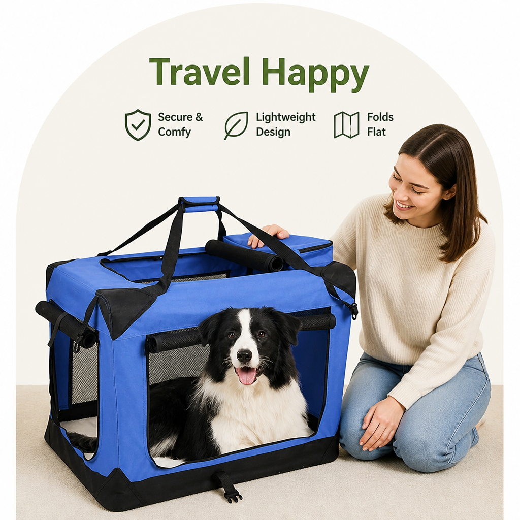 Petmarlow 3-Door Foldable Soft-Sided Travel Carrier (Removable Mat) – view 9