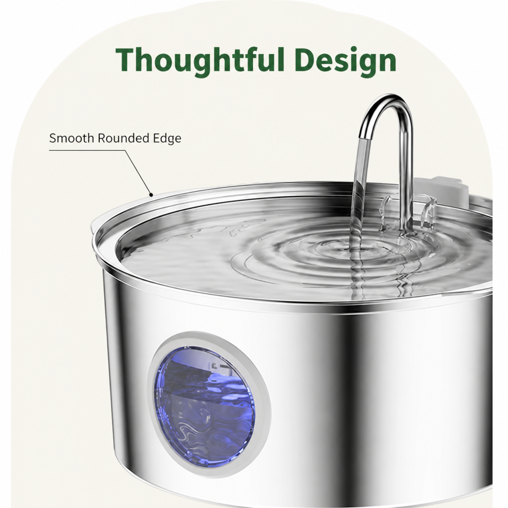 Petmarlow 7L Stainless Steel & Filtered Pet Water Fountain – view 12