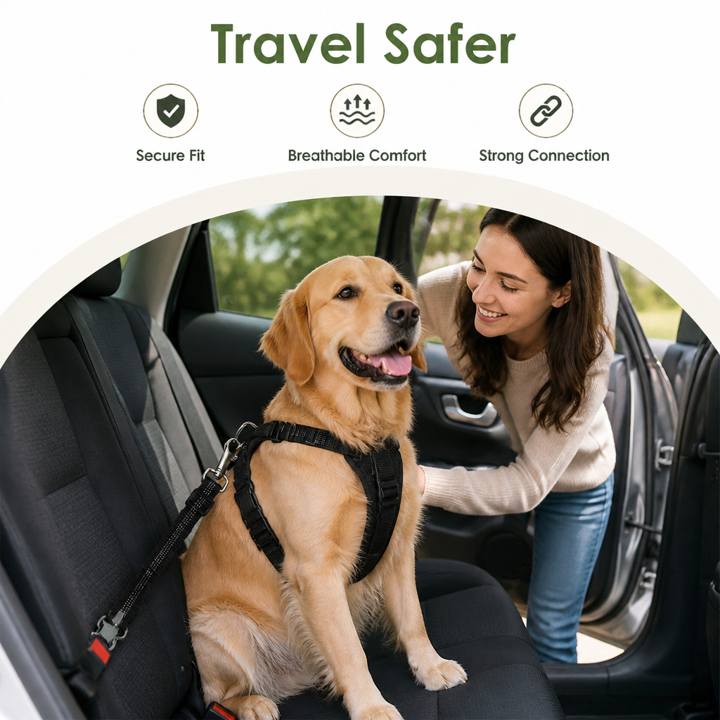 Petmarlow Adjustable Breathable Mesh Dog Car Safety Harness – view 9