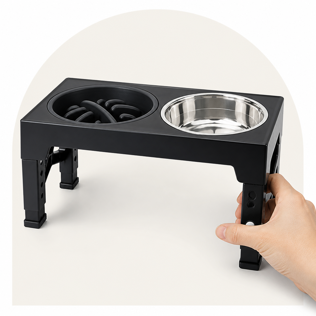 Petmarlow Adjustable Elevated Double Stainless Steel Bowl Feeder – view 8