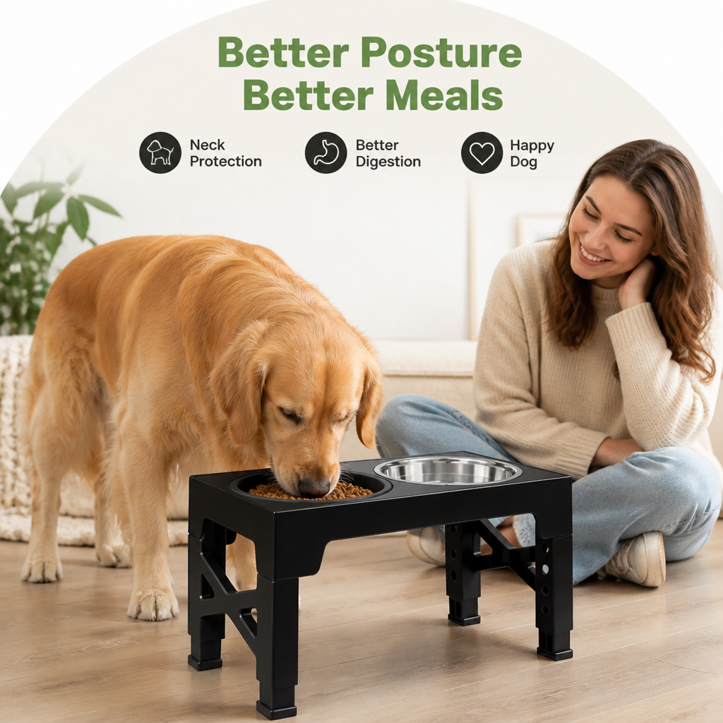 Petmarlow Adjustable Height Dog Feeder (Double Stainless Bowls) – view 7