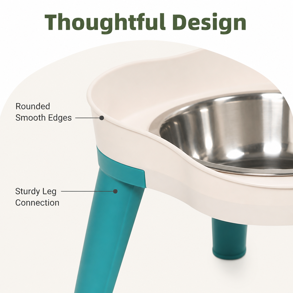 Petmarlow Adjustable Height & Non-Slip Elevated Pet Feeder (Stainless Steel Bowls) – view 16