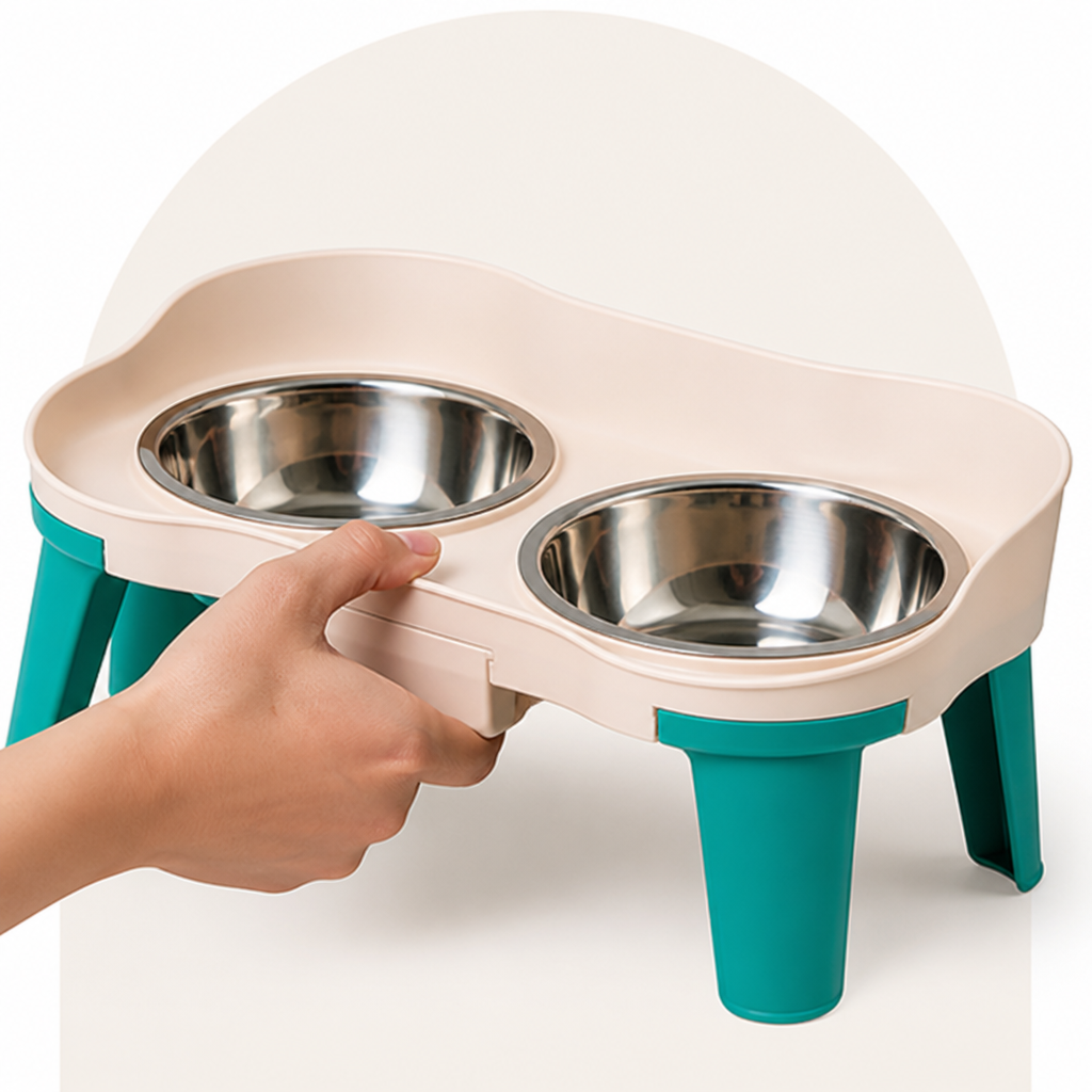 Petmarlow Adjustable Height & Non-Slip Elevated Pet Feeder (Stainless Steel Bowls) – view 18