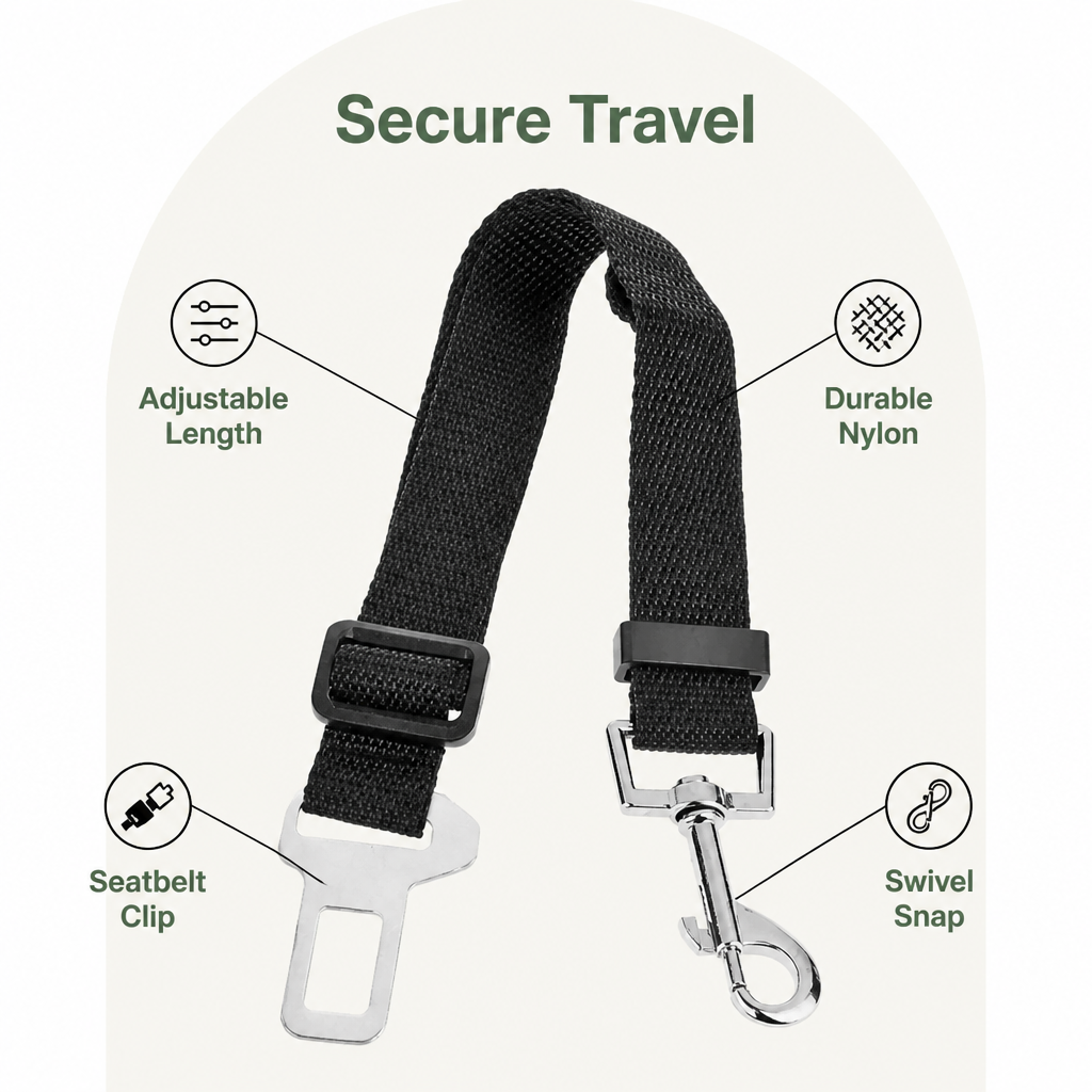 Petmarlow Adjustable Nylon & Zinc Alloy Car Seat Belt – view 13
