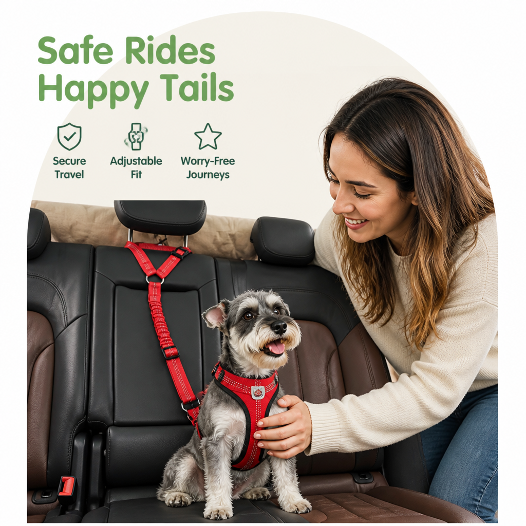 DogBedHouse Adjustable Reflective Quick-Release Car Safety Belt – view 20