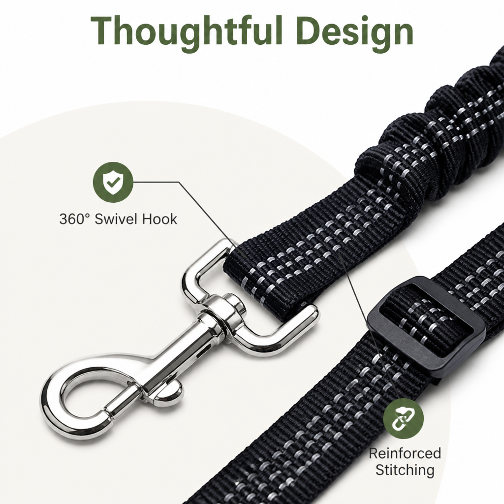 DogBedHouse Adjustable Reflective Quick-Release Car Seat Belt – view 19