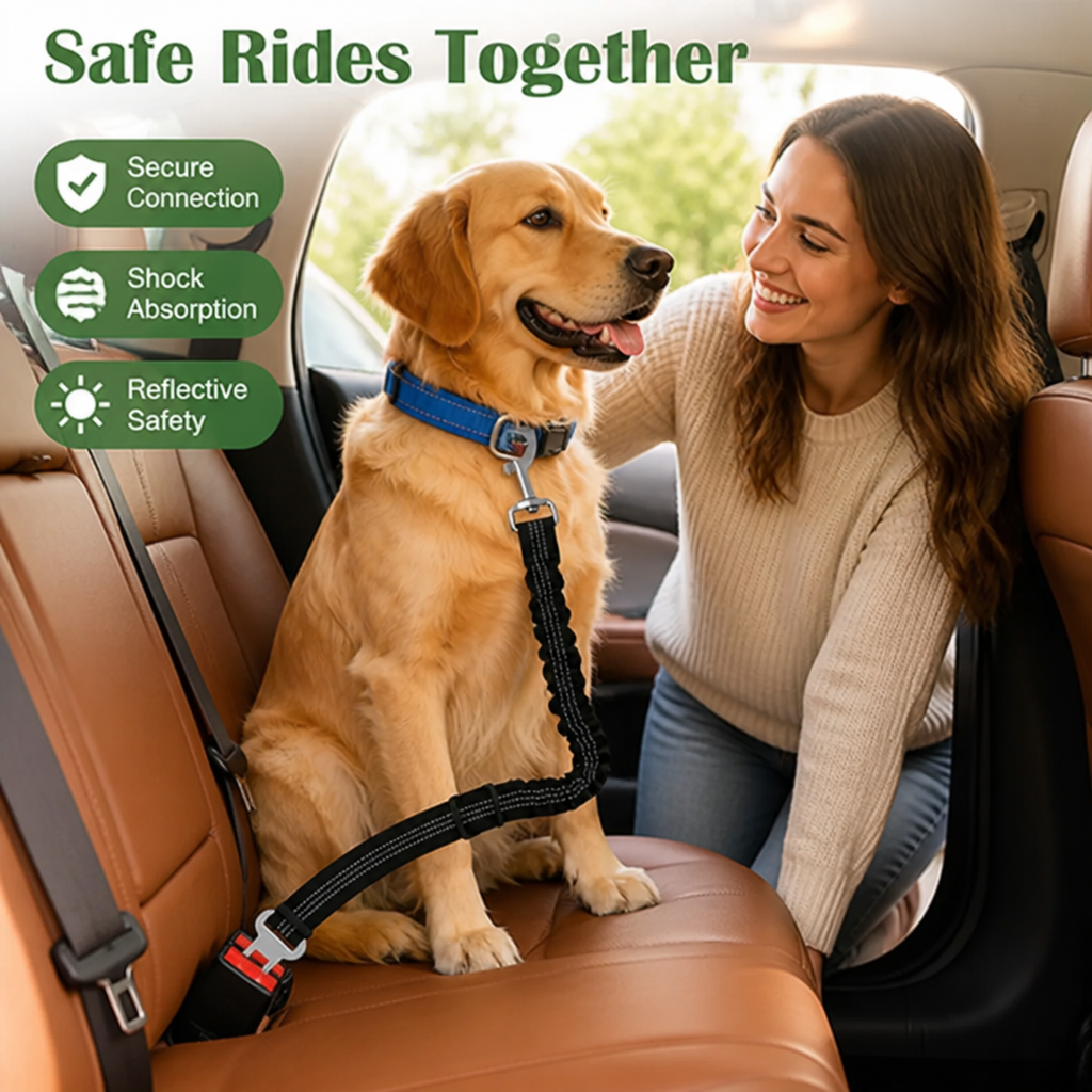 Petmarlow Adjustable Shock-Absorbing & Reflective Dog Car Safety Belt – view 8