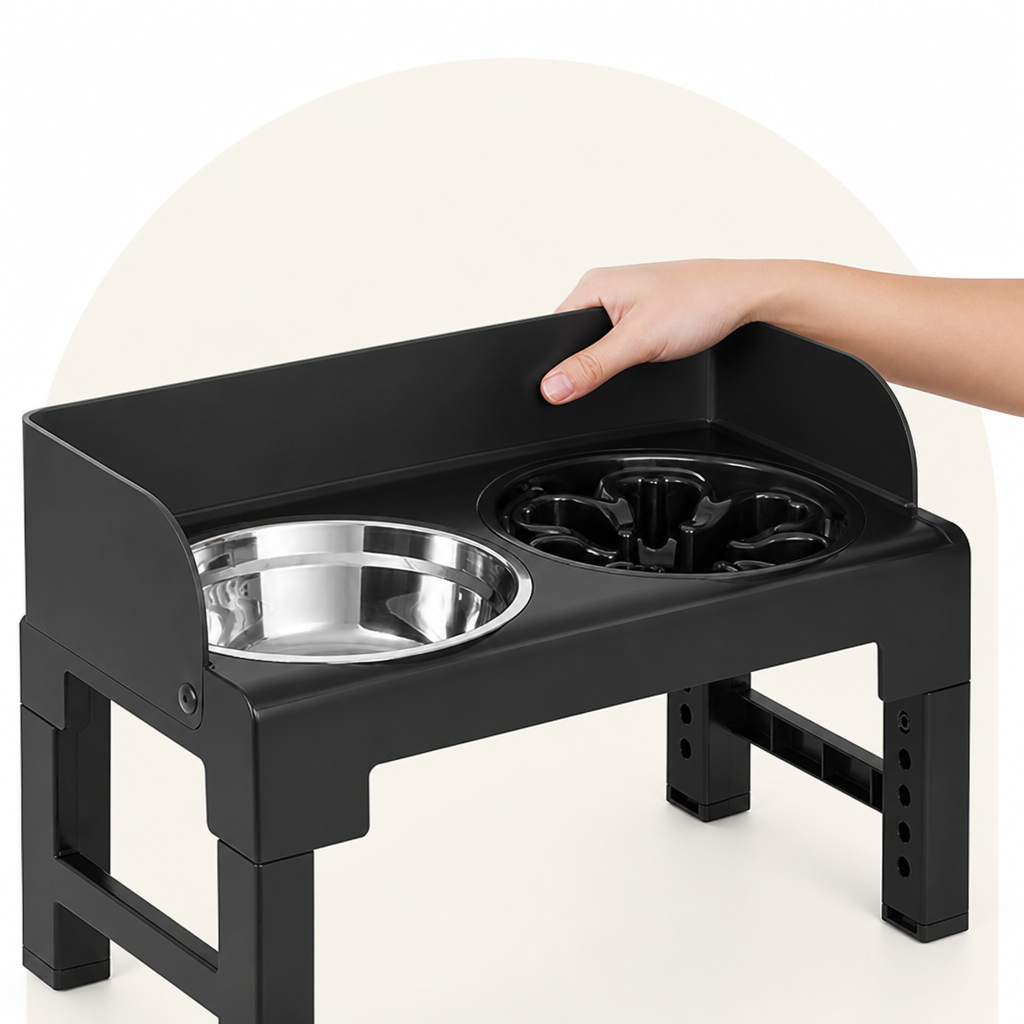 Petmarlow Adjustable & Tilting Raised Dog Feeder (Stainless Steel Bowls) – view 7