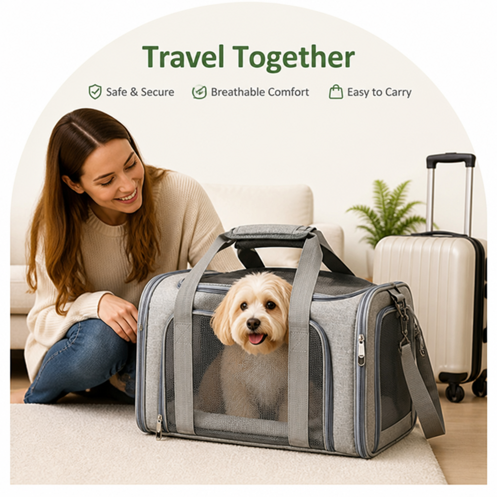 Petmarlow Airline-Approved Waterproof & Breathable Mesh Pet Carrier (Removable Fleece Pad) – view 7