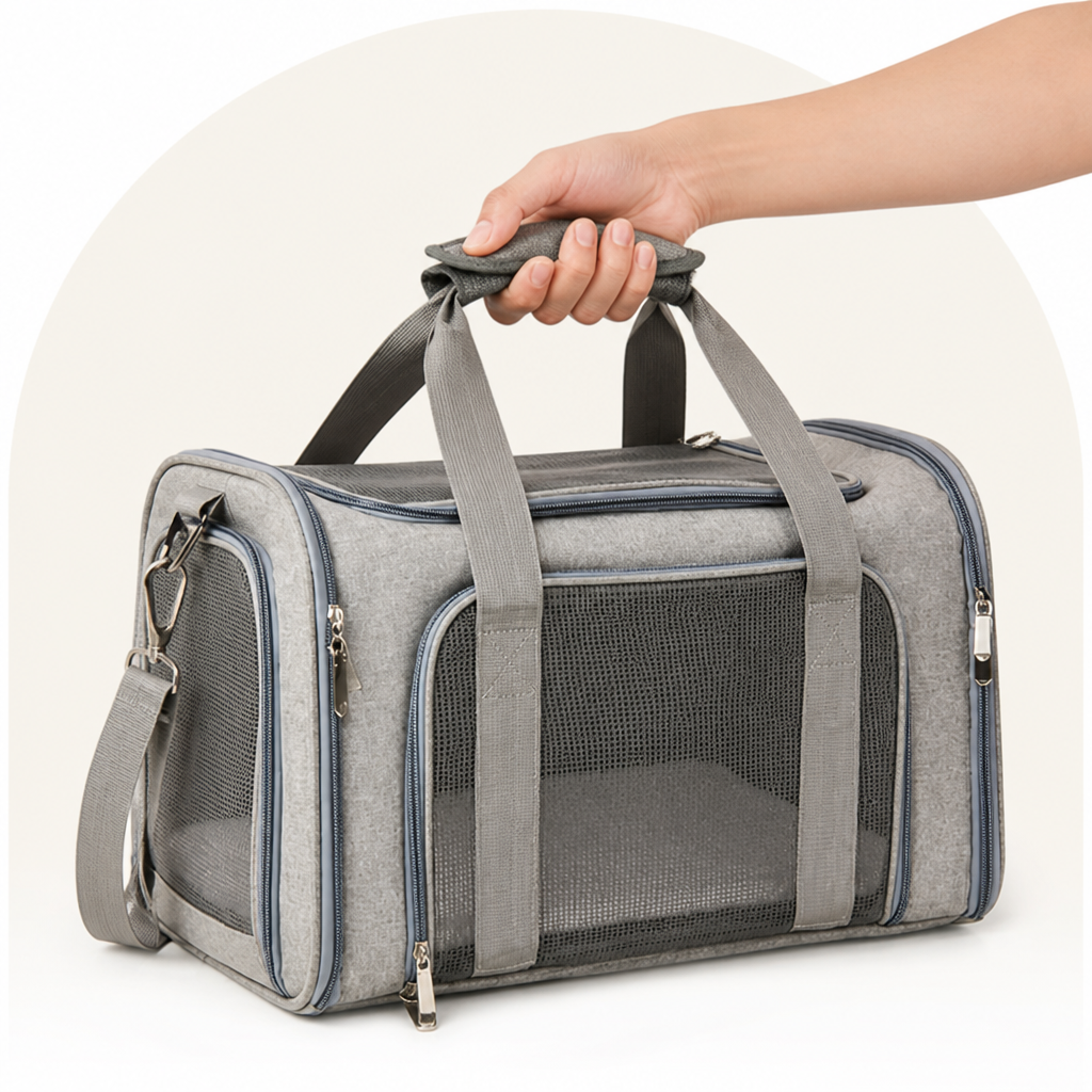 Petmarlow Airline-Approved Waterproof & Breathable Mesh Pet Carrier (Removable Fleece Pad) – view 8