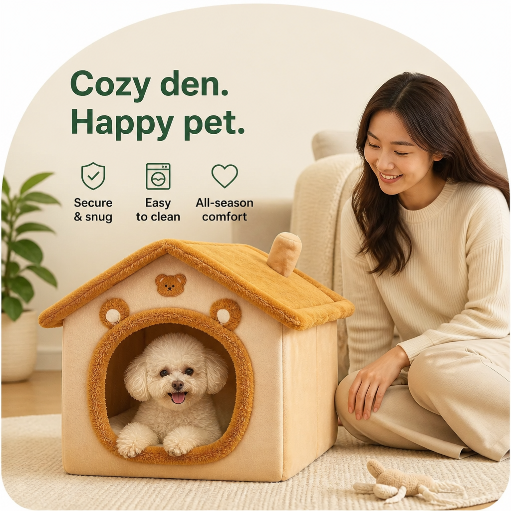 Petmarlow All-Season Plush Enclosed Dog Bed (Removable Washable Cover) – view 7