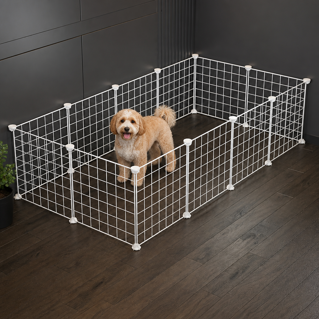 Petmarlow Anti-Escape Mesh & Adjustable Steel Frame Puppy Fence – view 13