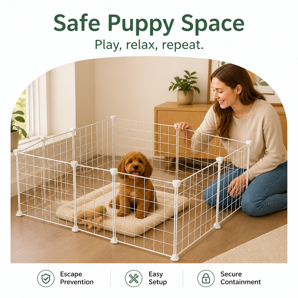 Petmarlow Anti-Escape Mesh & Adjustable Steel Frame Puppy Fence – view 17