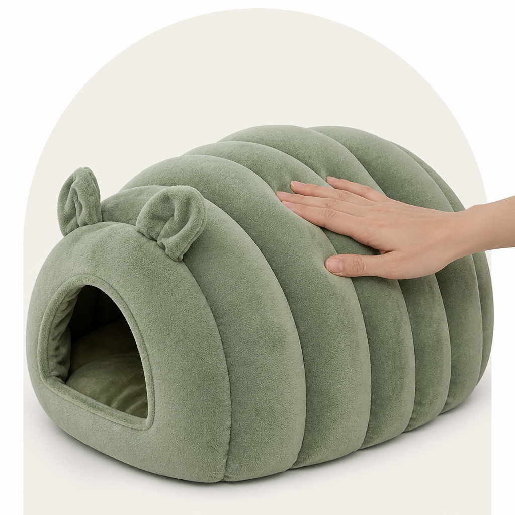 Petmarlow Arctic Cashmere Half-Enclosed Cat Bed (Removable Cushion) – view 9