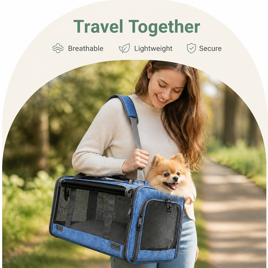 Petmarlow Breathable Mesh & Foldable Airline-Approved Travel Carrier – view 7