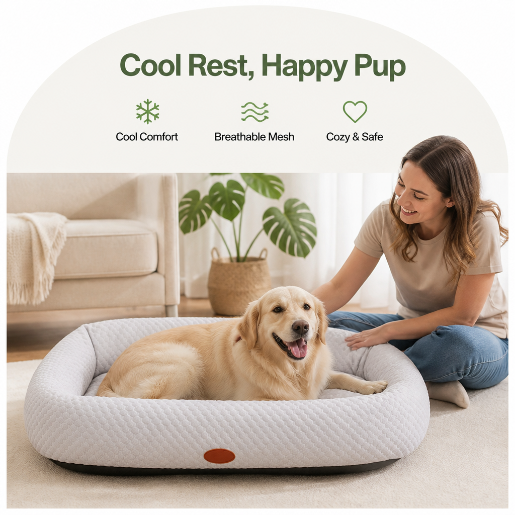 Petmarlow Breathable Mesh & No-Power Cooling Dog Bed (Removable Cover) – view 8