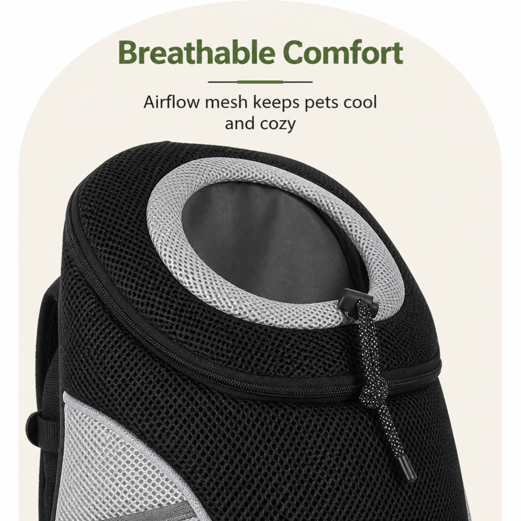 Petmarlow Breathable Mesh & Padded Pet Backpack Carrier (Front/Back Convertible) – view 8