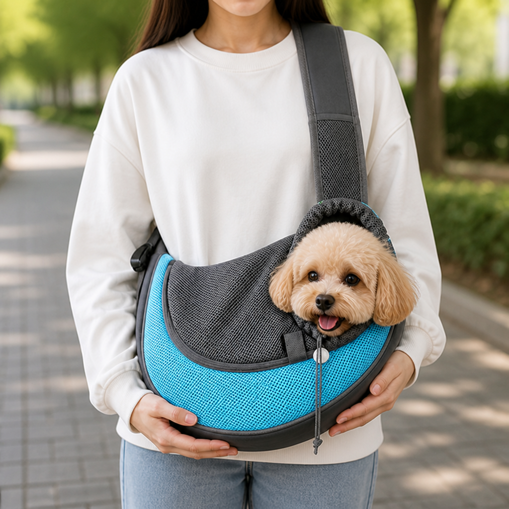 DogBedHouse Breathable Mesh & Sponge-Padded Sling Carrier – view 7