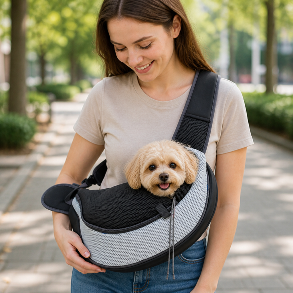 DogBedHouse Breathable Mesh & Sponge-Padded Sling Carrier – view 9