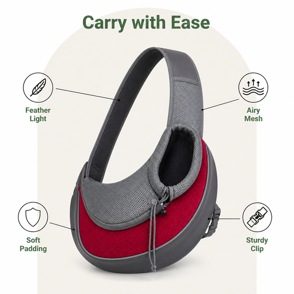 DogBedHouse Breathable Mesh & Sponge-Padded Sling Carrier – view 13