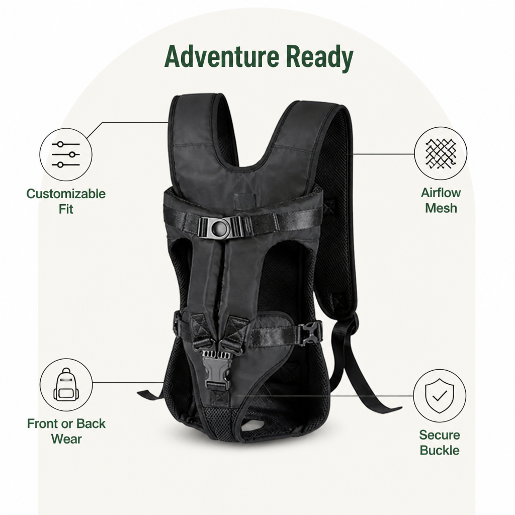 Petmarlow Breathable Oxford & Adjustable Straps Carrier Backpack – view 8