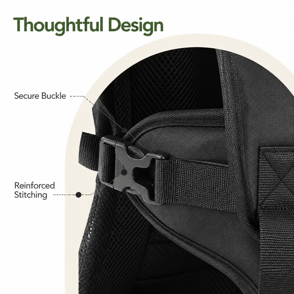 Petmarlow Breathable Oxford & Adjustable Straps Carrier Backpack – view 10