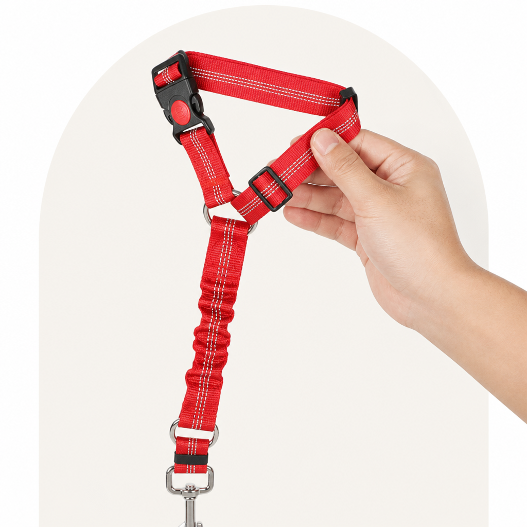 Petmarlow Bungee Shock-Absorbing & Reflective Car Seat Leash (For Small-Medium Dogs) – view 13