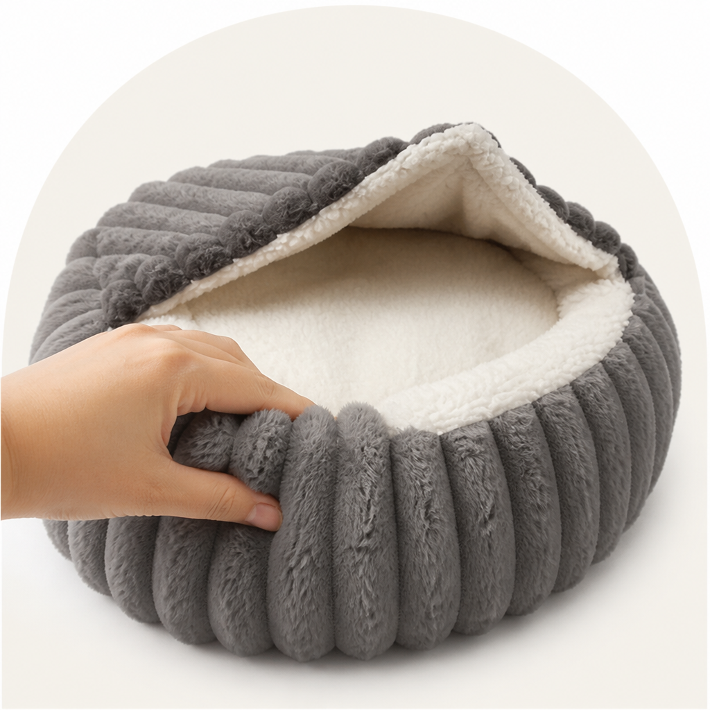 Petmarlow Calming Hooded & Non-Slip Pet Bed (For Cats & Small Dogs) – view 9