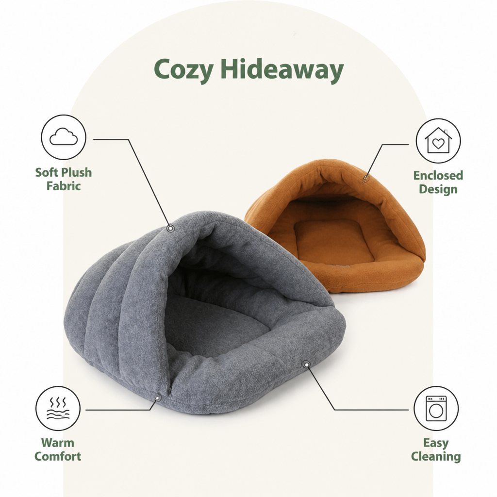 Petmarlow Calming Plush Fleece Pet Cave Bed – view 8