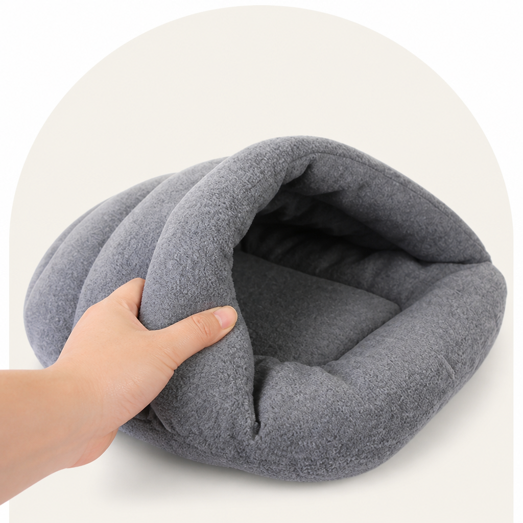 Petmarlow Calming Plush Fleece Pet Cave Bed – view 12