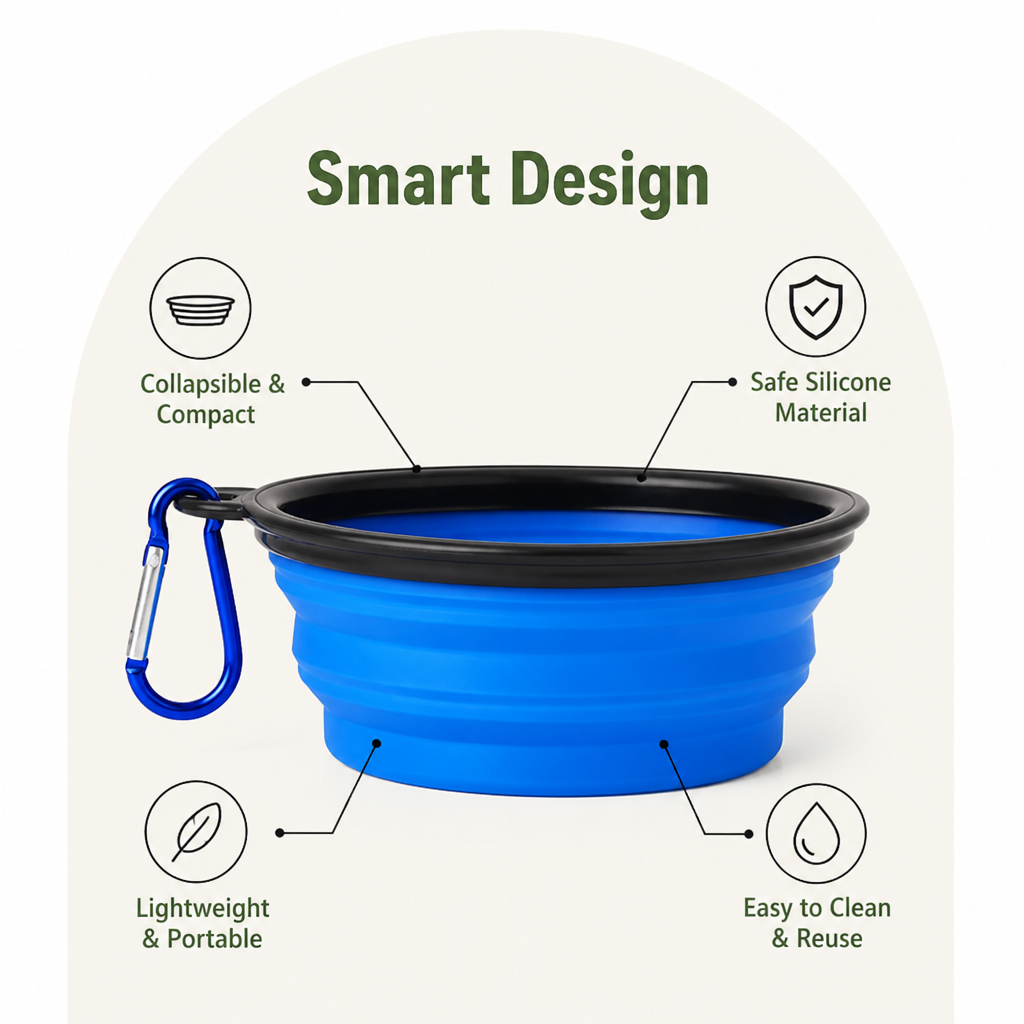 Petmarlow Collapsible Food-Grade Silicone Travel Bowl – view 10