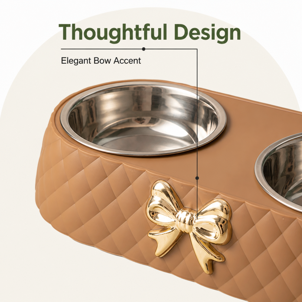 Petmarlow Double Stainless Steel & Non-Slip Feeding Bowl – view 7