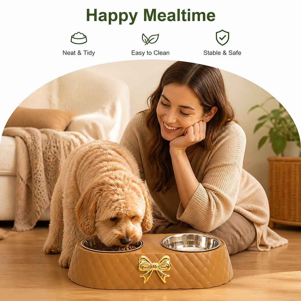 Petmarlow Double Stainless Steel & Non-Slip Feeding Bowl – view 8