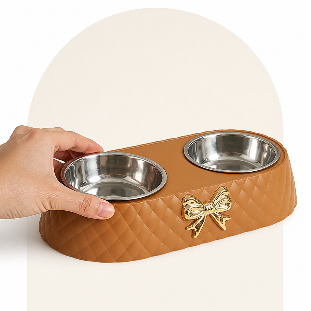 Petmarlow Double Stainless Steel & Non-Slip Feeding Bowl – view 9