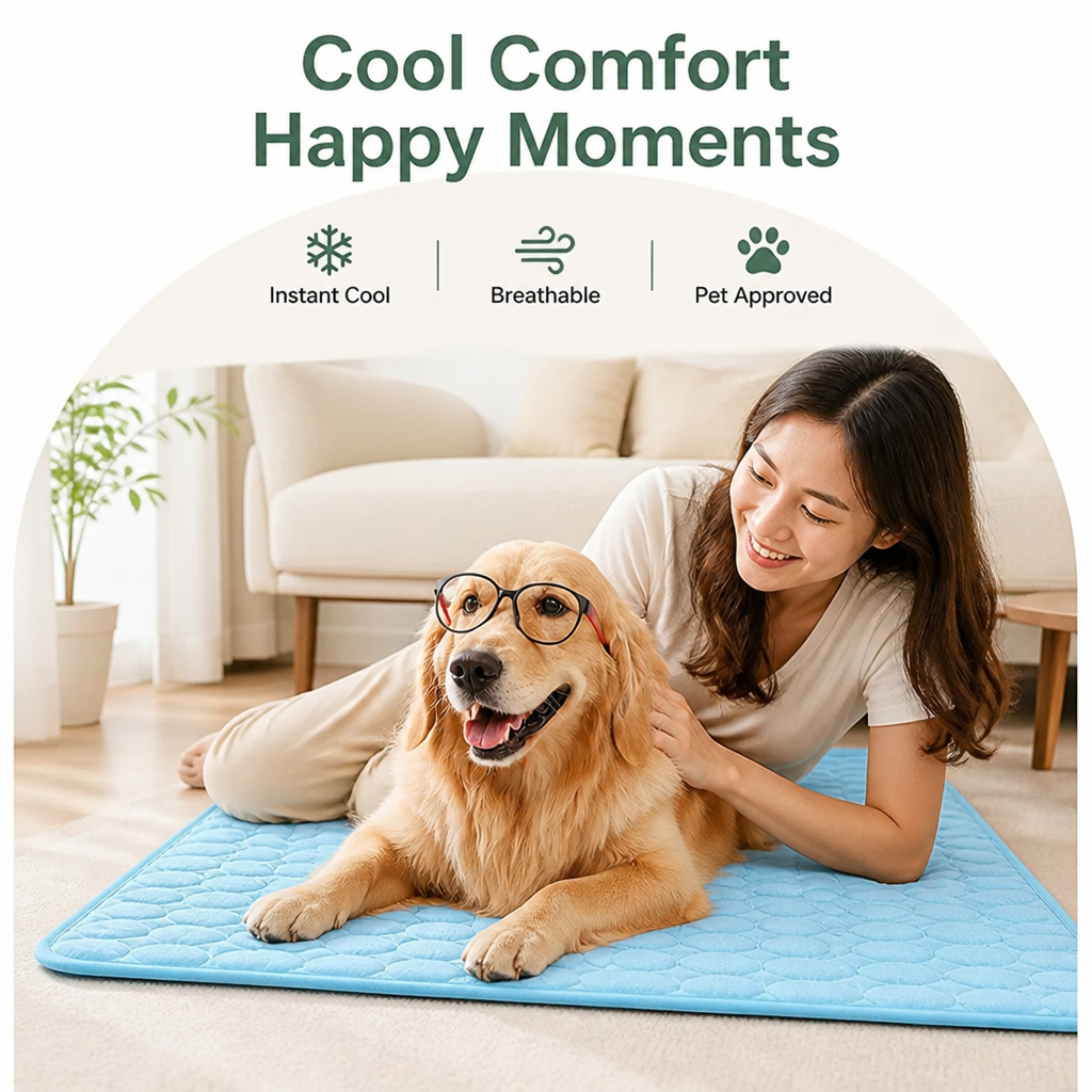 Petmarlow Dual-Sided Ice Silk Cooling Pet Mat (Machine Washable) – view 9
