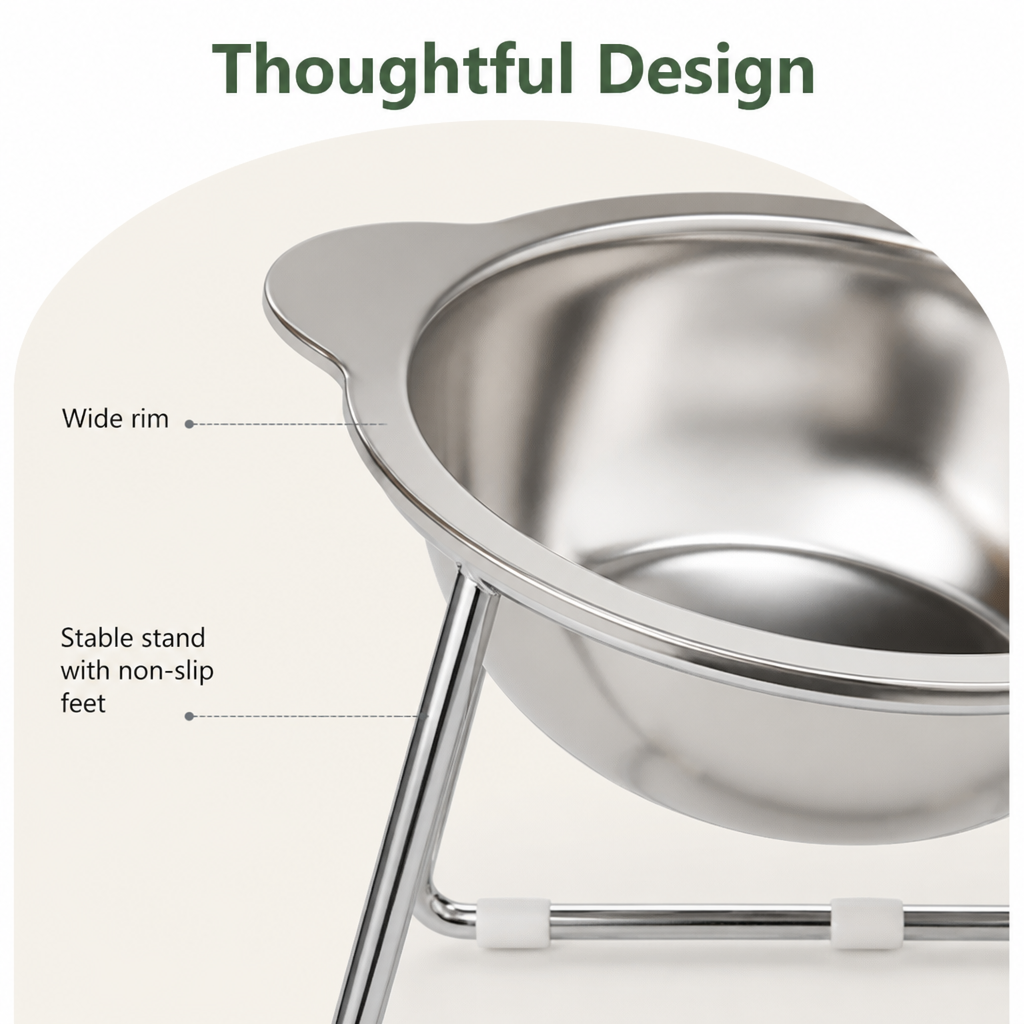 Petmarlow Elevated 15° Tilt Stainless Steel Cat Bowl – view 7