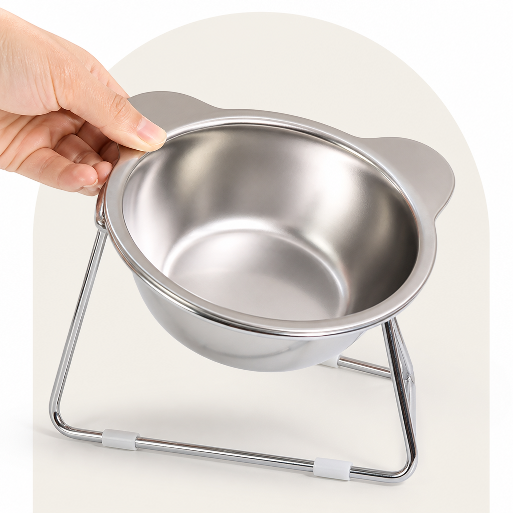 Petmarlow Elevated 15° Tilt Stainless Steel Cat Bowl – view 9
