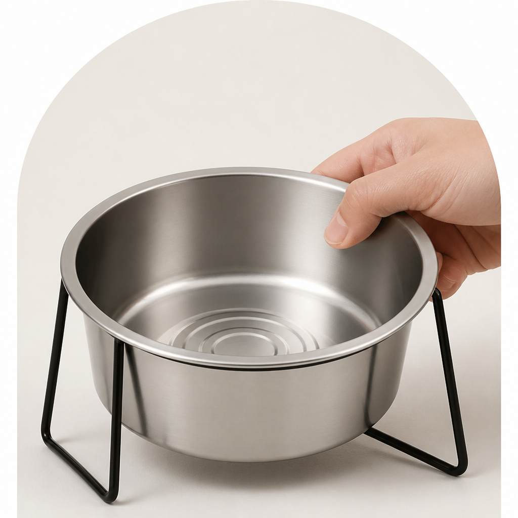 Petmarlow Elevated Stainless Steel Anti-Tip Slow Feeder Bowl – view 9