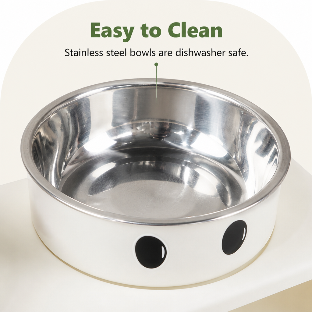 Petmarlow Elevated Stainless Steel Double-Bowl Pet Feeder (Small-Medium) – view 7